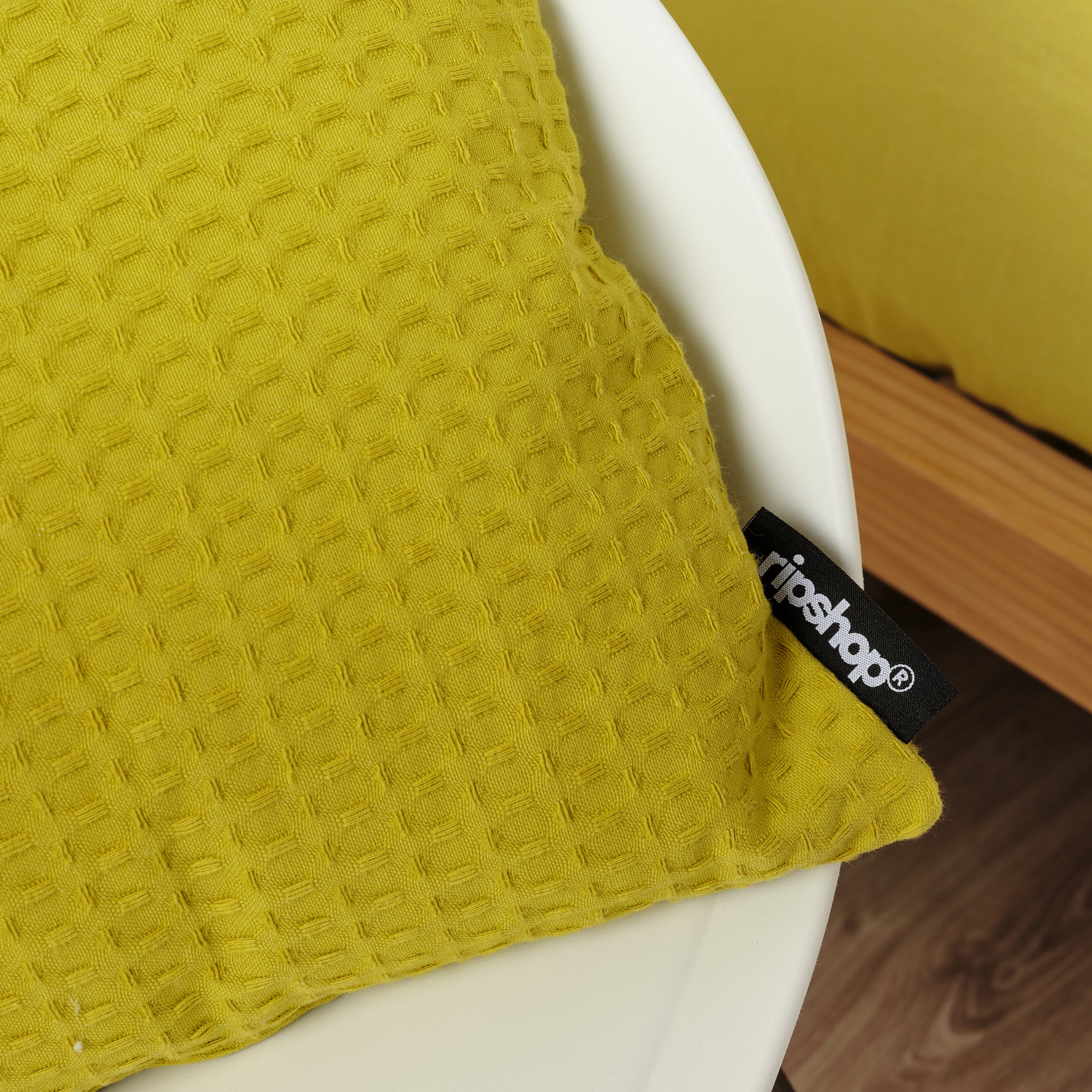 Waffle cushion cover 100% cotton pistachio green 30x50 cm